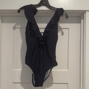 Cupshe Navy Ruffled One-Piece Swimsuit New Small